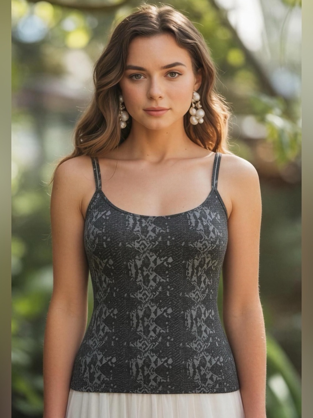 Evereve Snakeskin Tank Top By David Lerner New York Size M